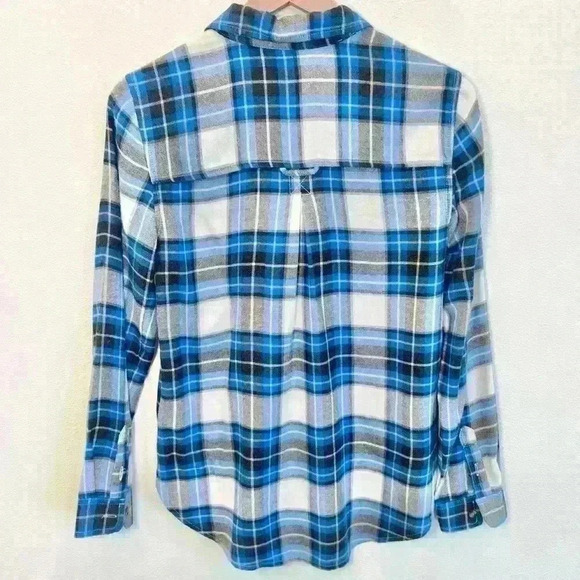 American Eagle Women’s AHHMAZING Blue Plaid Flannel Size X-Small - Picture 5 of 12